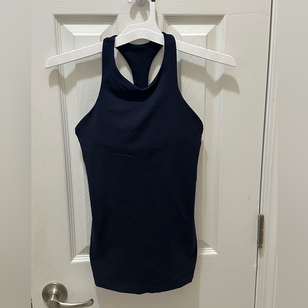 Lululemon In Training Tank Size 4 Navy Blue Racerback - Picture 9 of 13